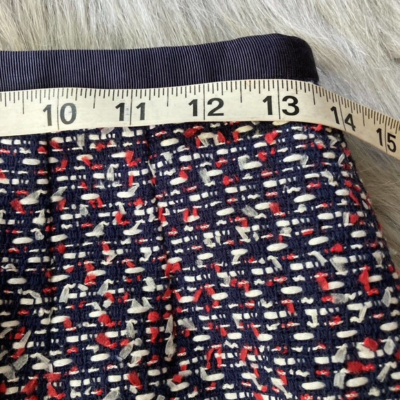 Talbots Petite Sz 2P Pencil Skirt Lined Red Navy Blue Knit Straight Career Work - Picture 10 of 12
